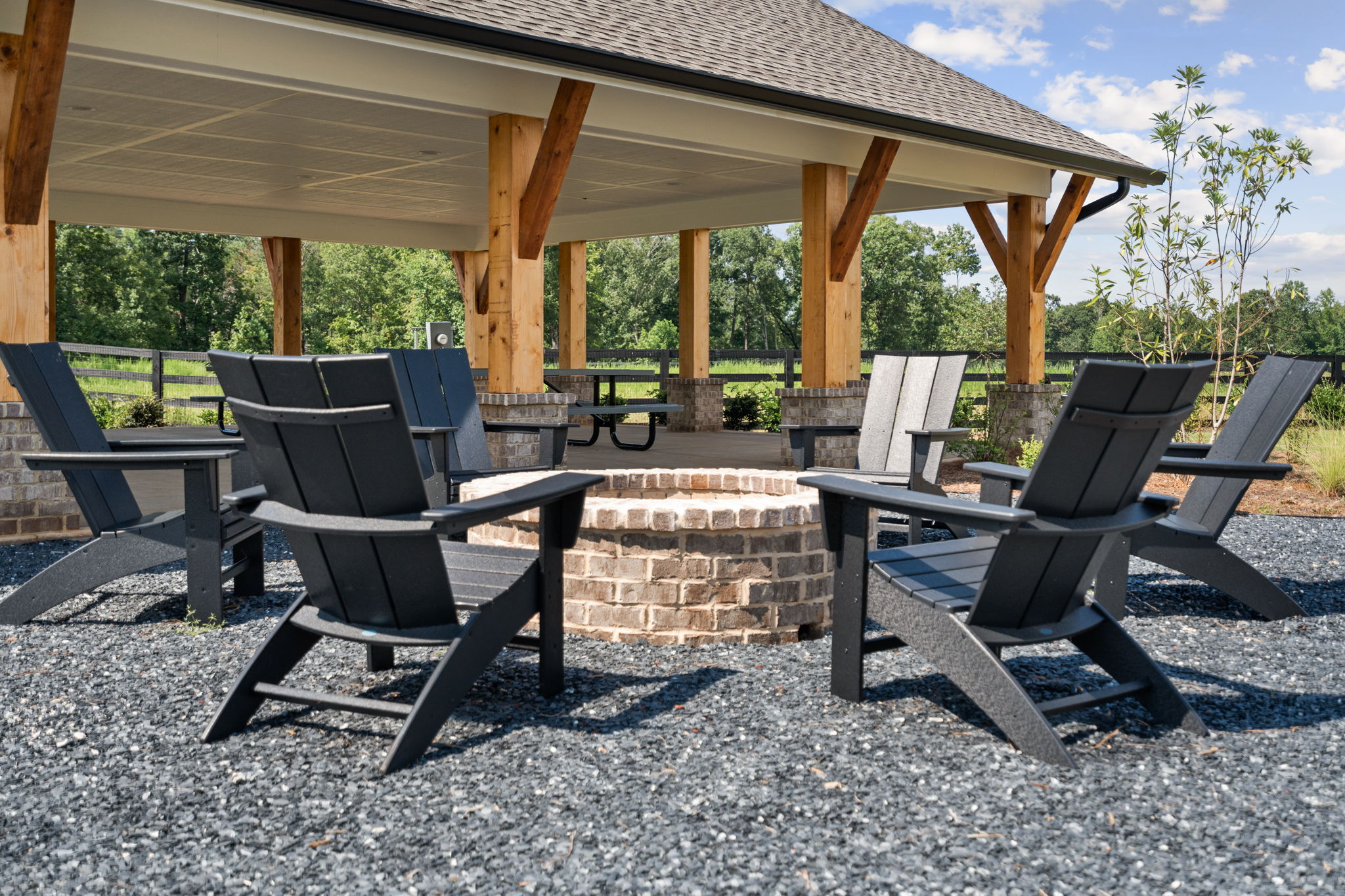 Chairs and a table outside.