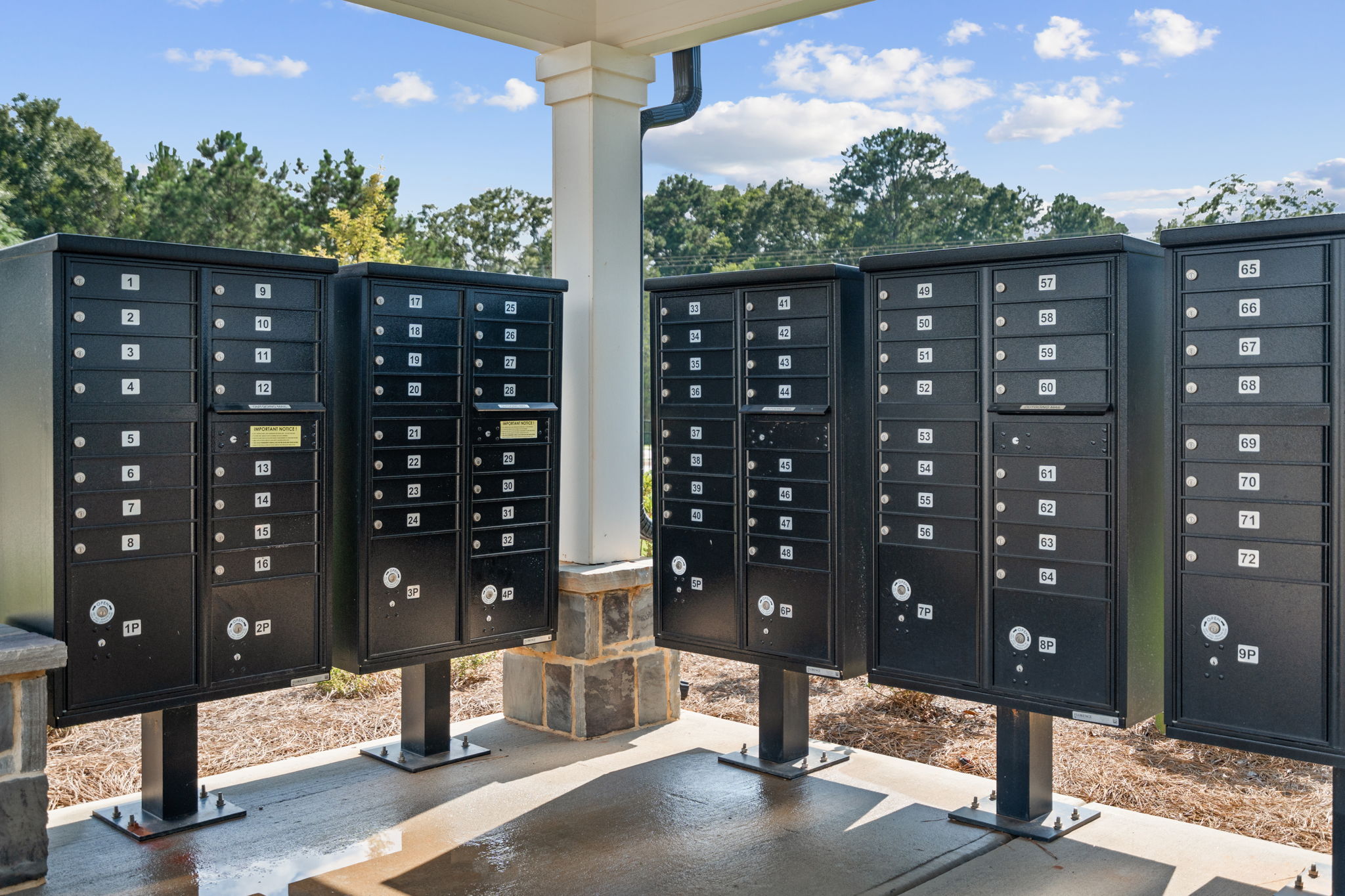 A group of black boxes.