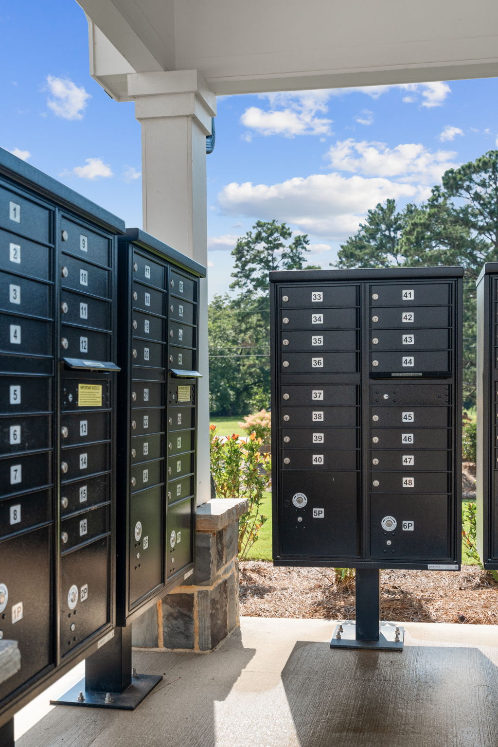 A group of black boxes.