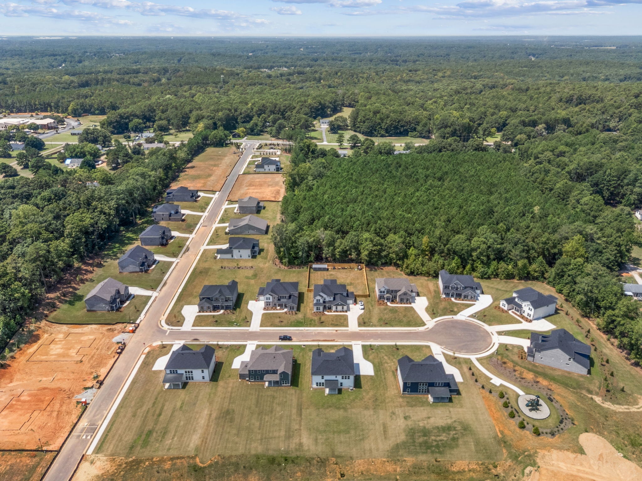 A group of houses in a neighborhood.