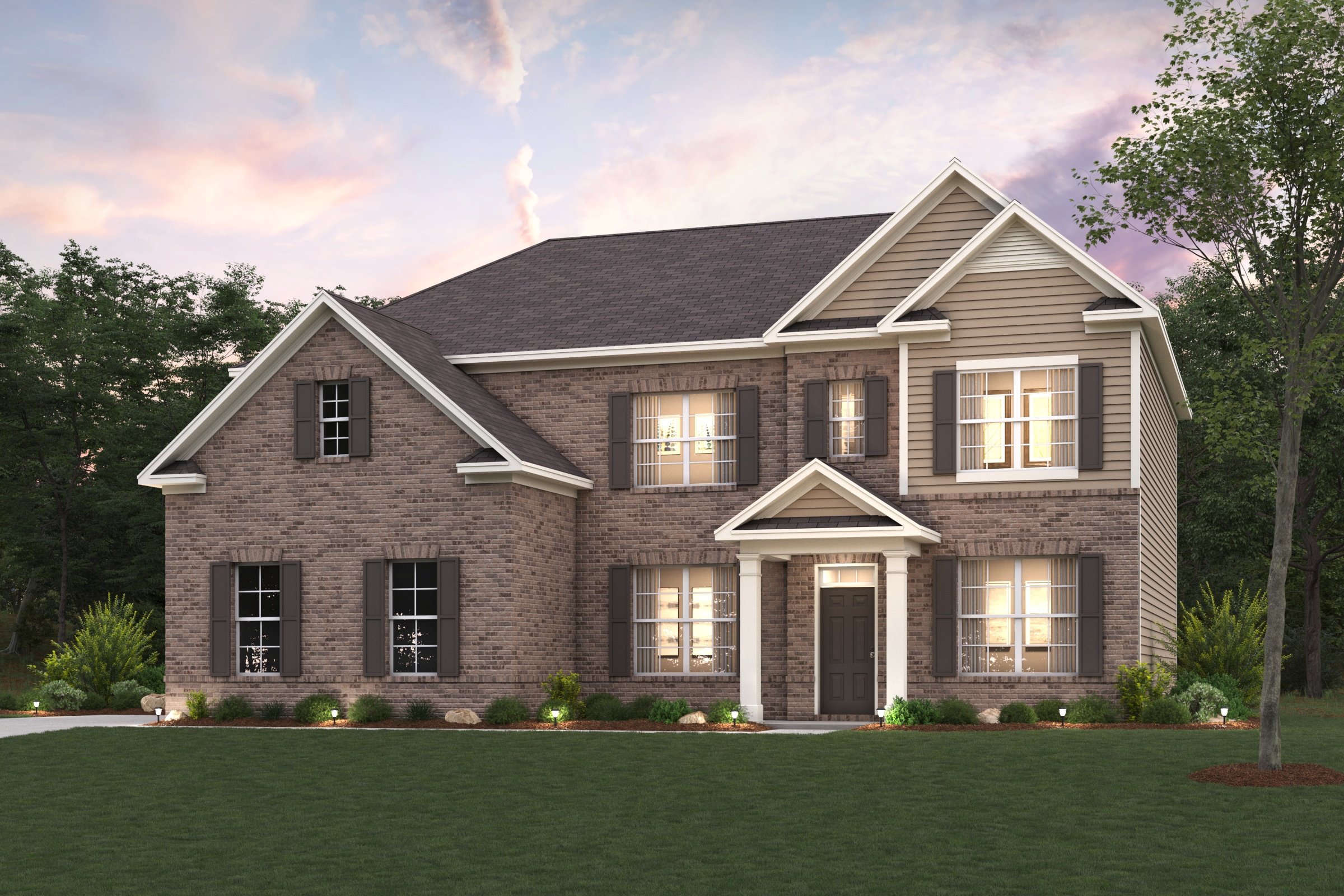 A large brick house.