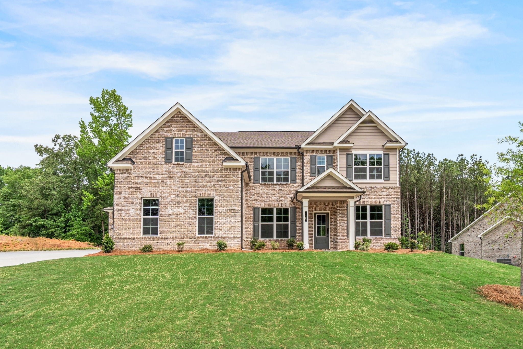 A large brick house.