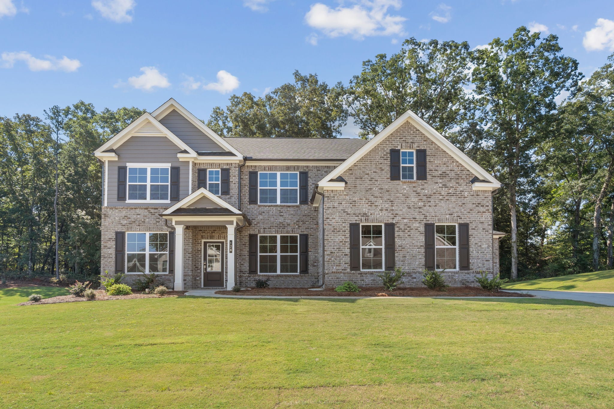 A large brick house.