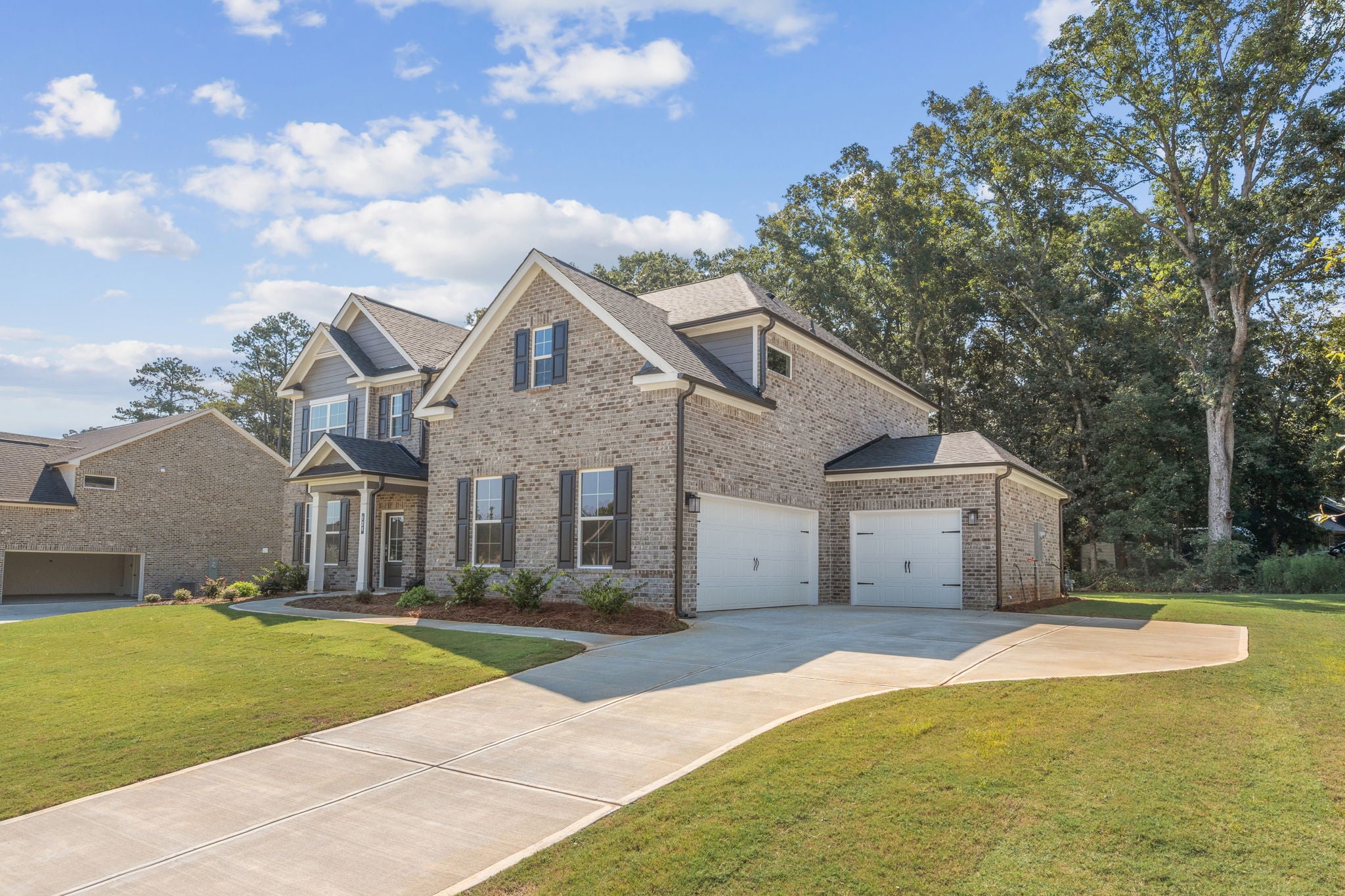 A house with a driveway.