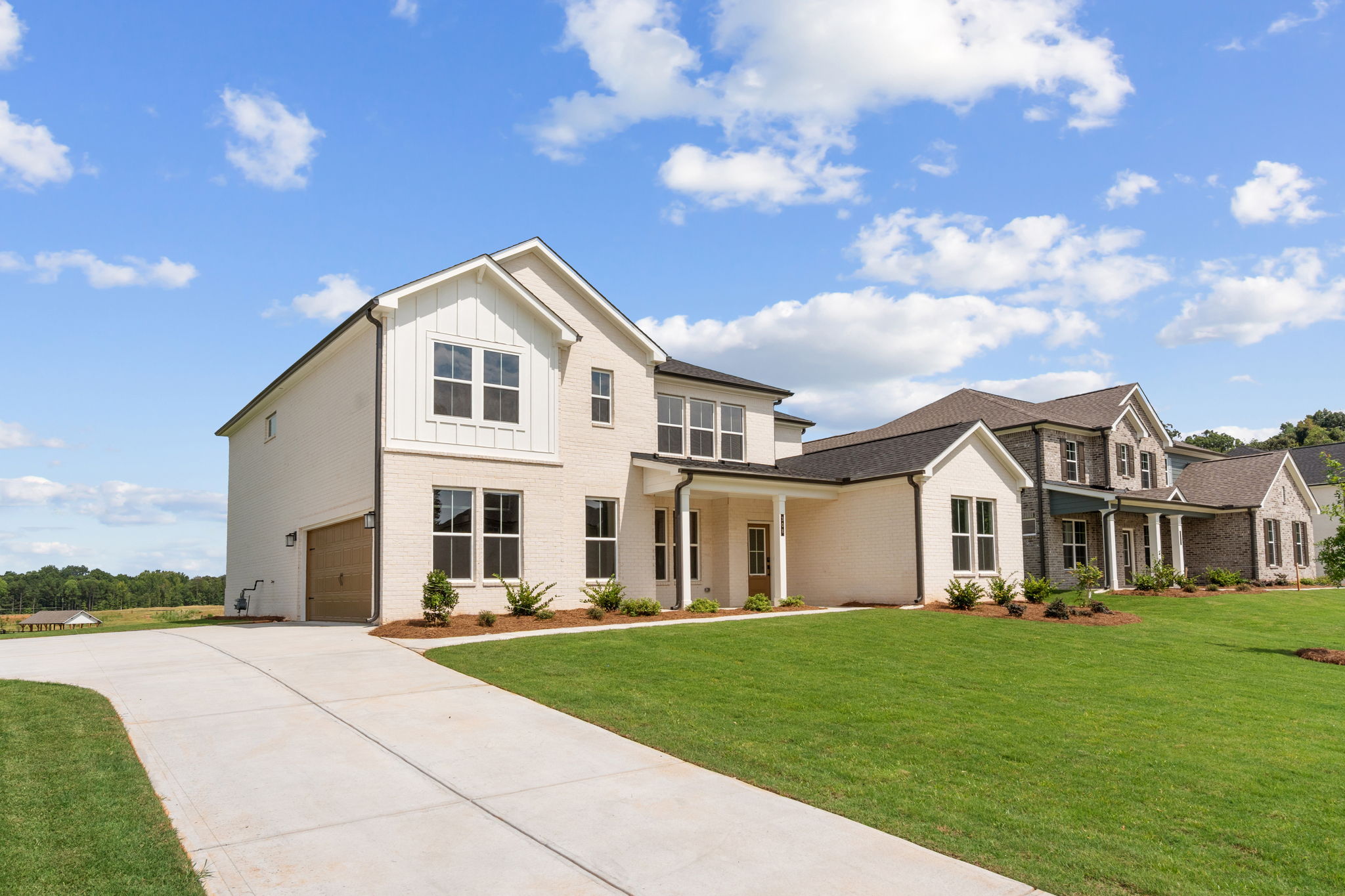 A house with a driveway.