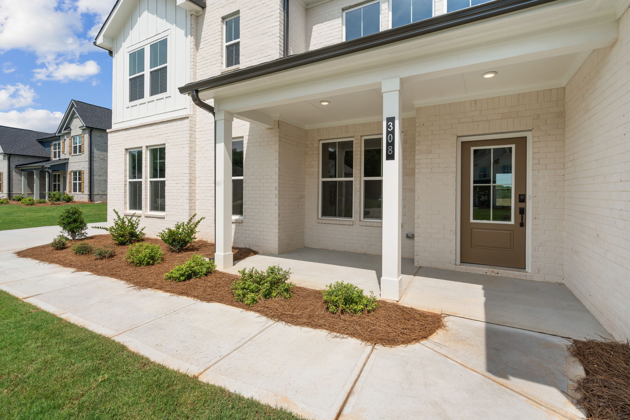 A house with a front yard.