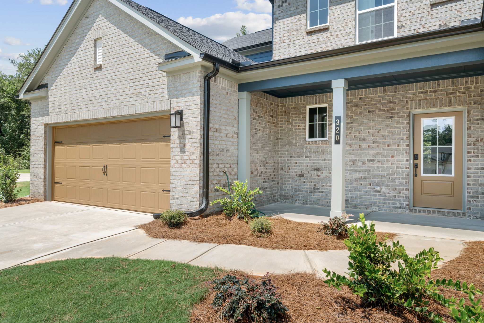 A house with a garage.