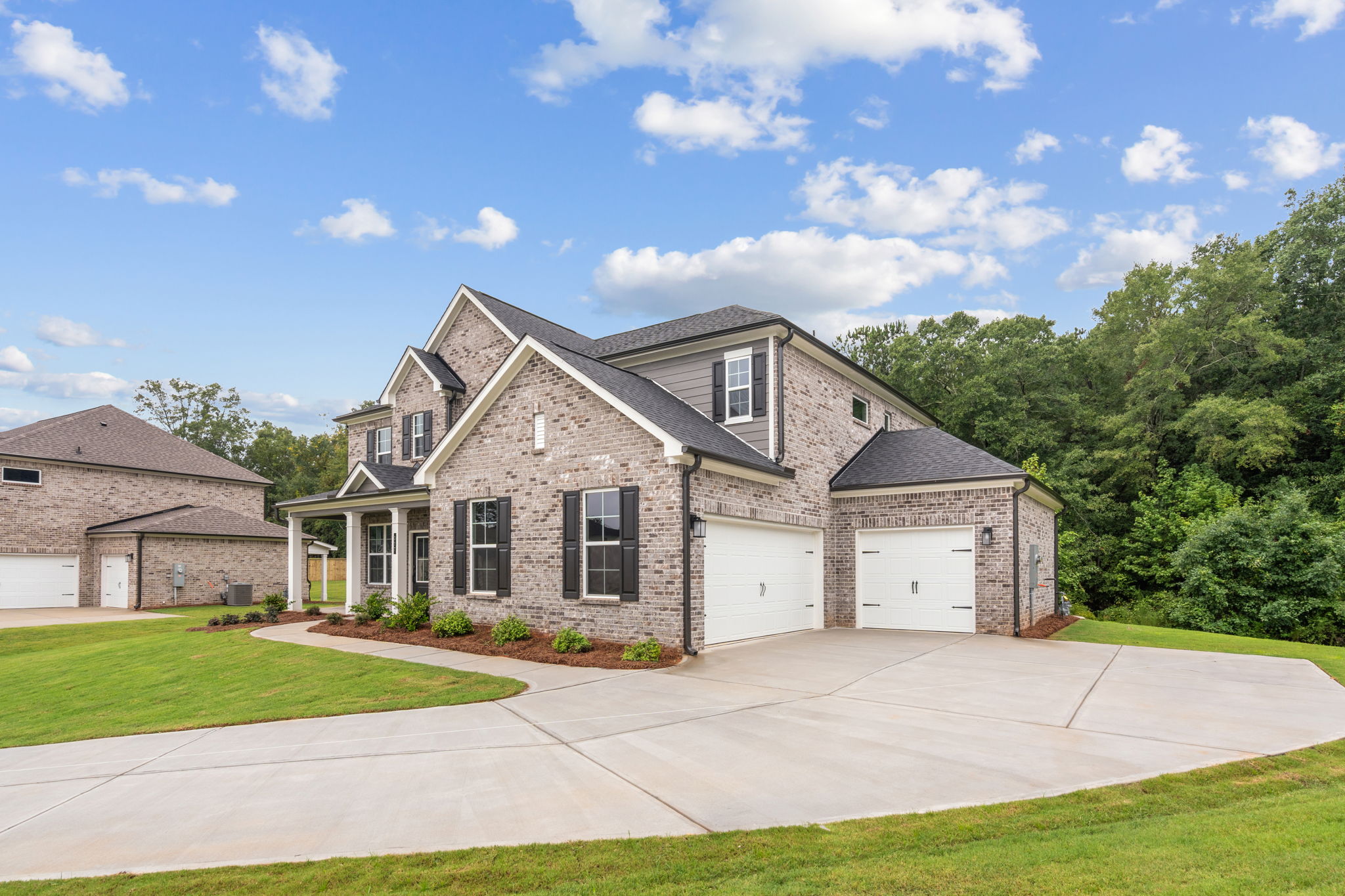 A house with a driveway.