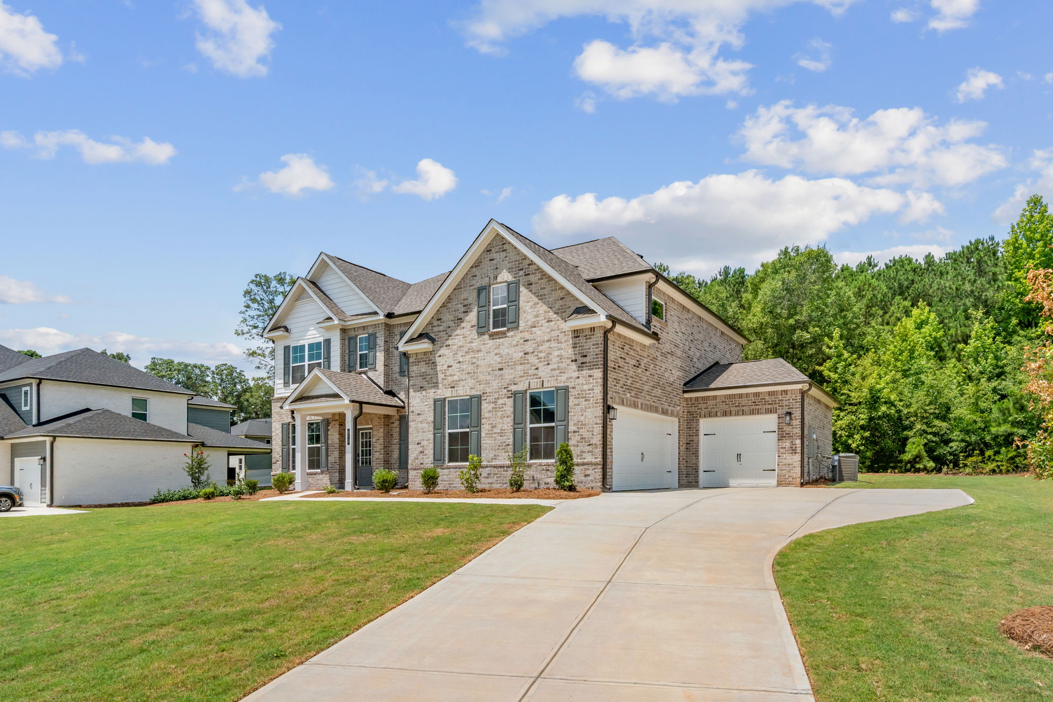 A house with a driveway.