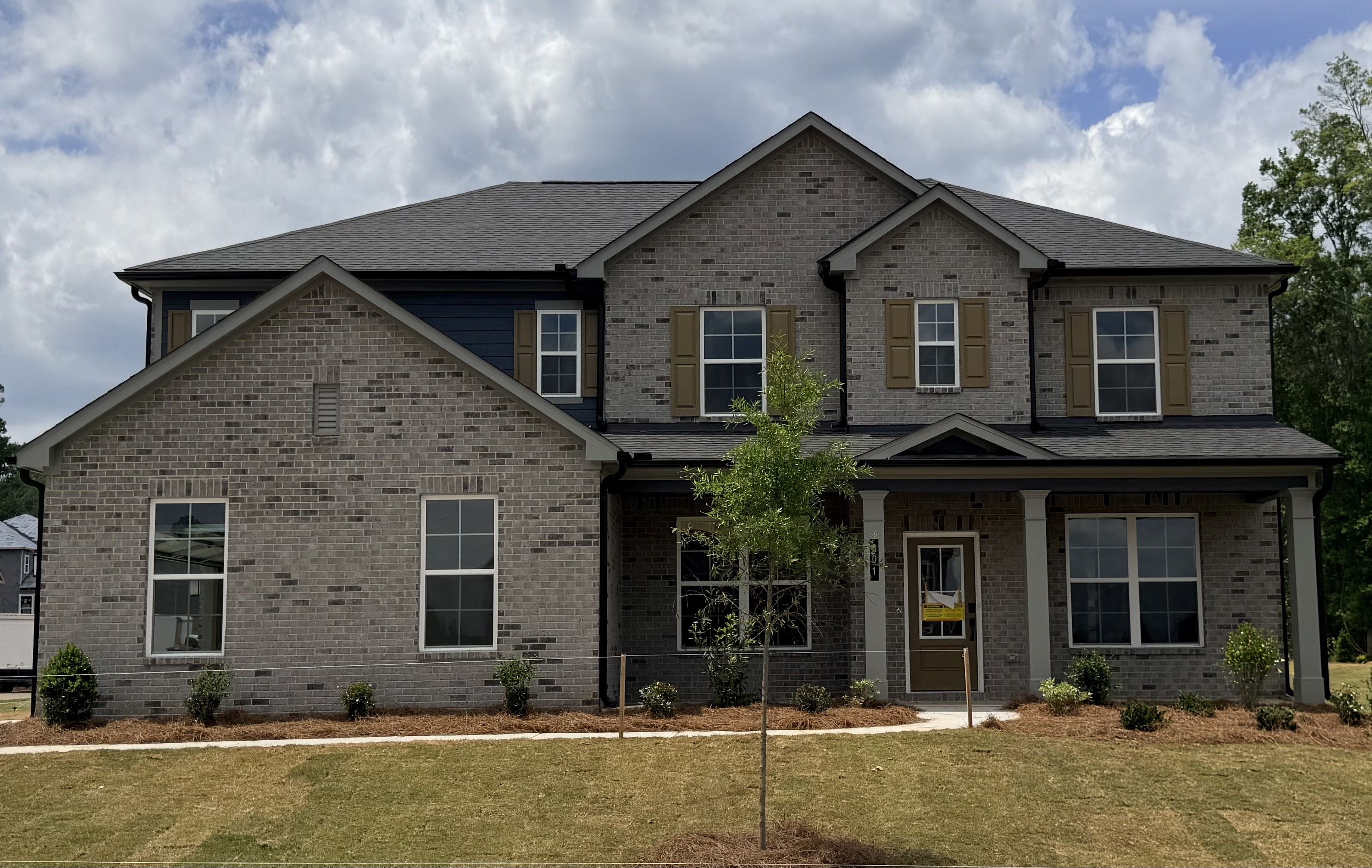 A large brick house.