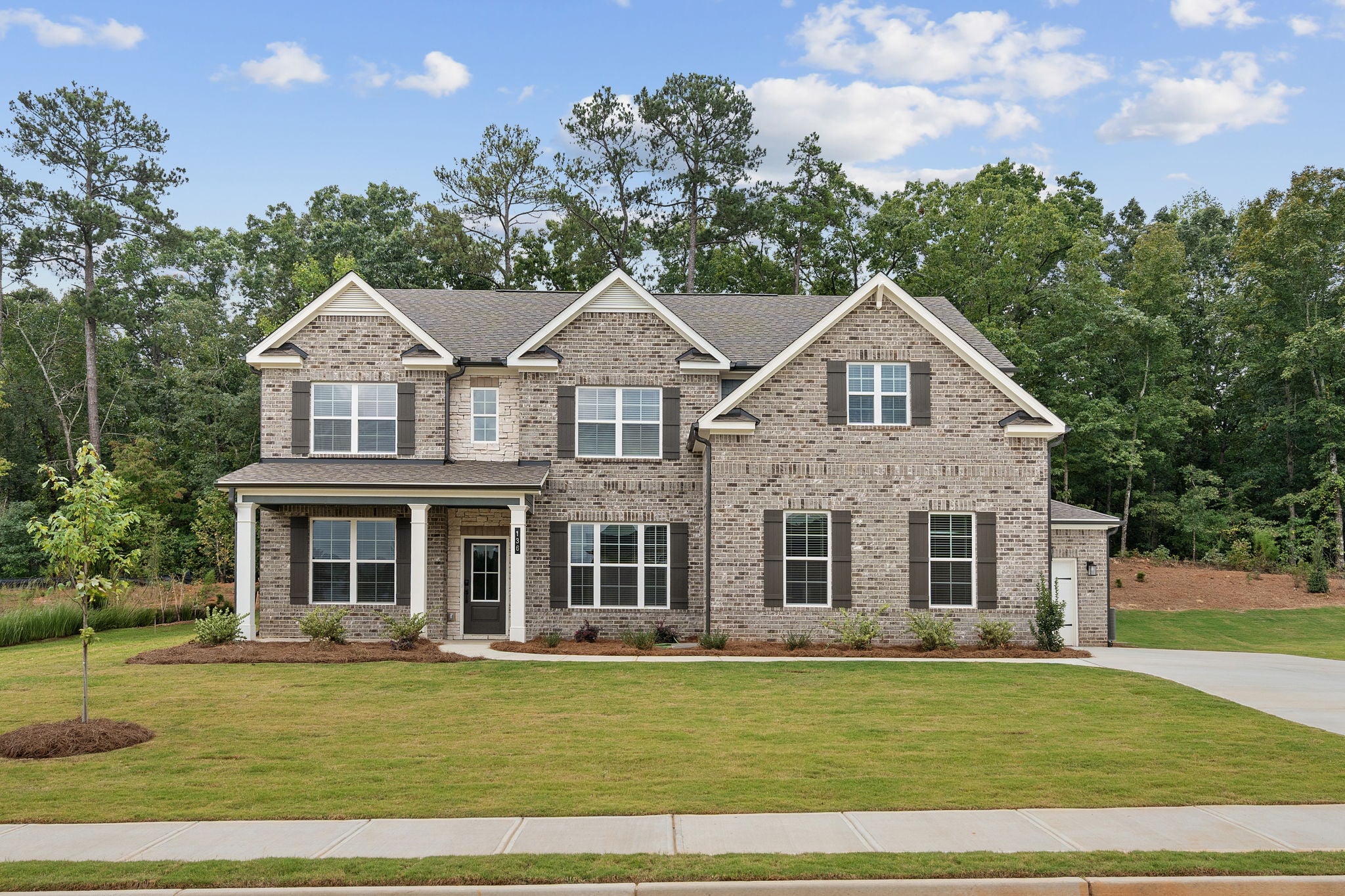 A large brick house.