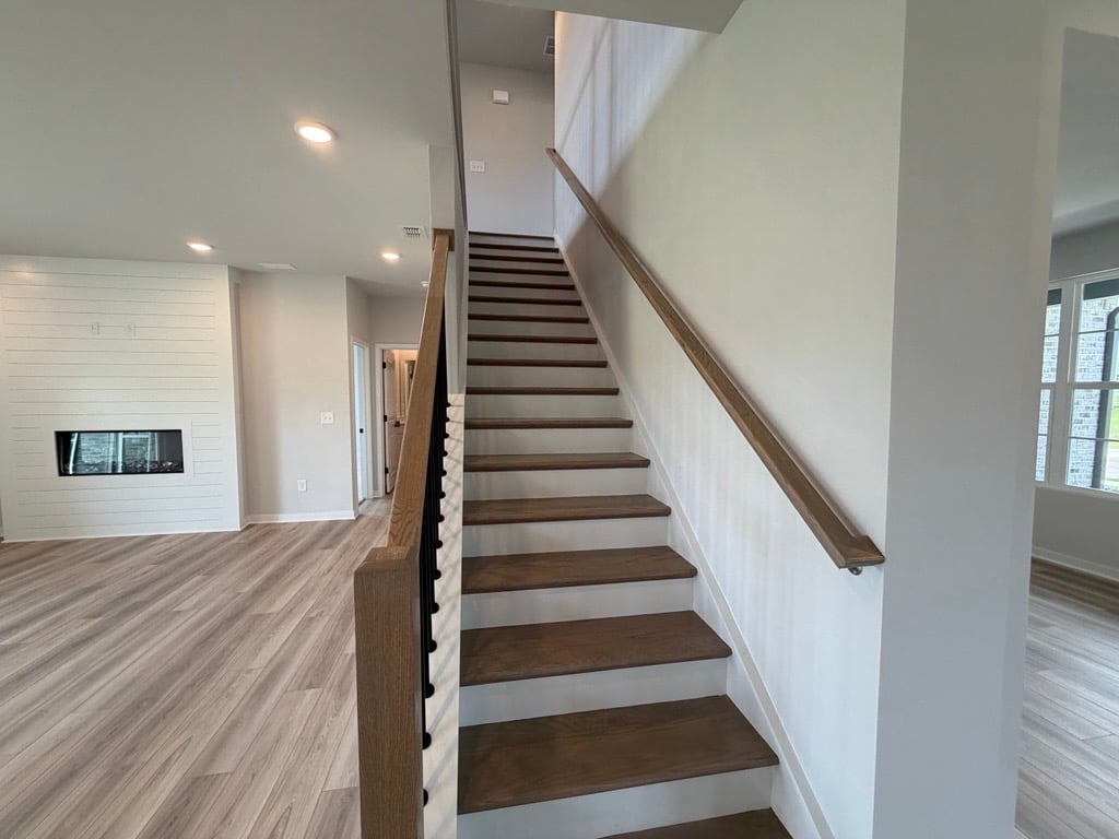 A staircase in a house.