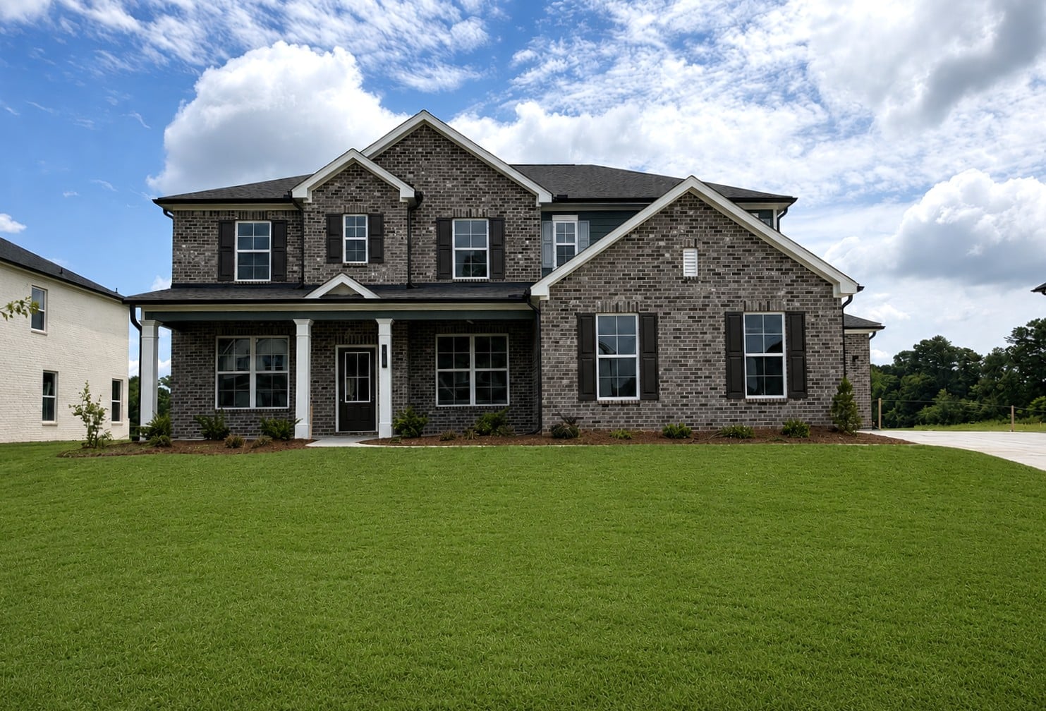 A large brick house.