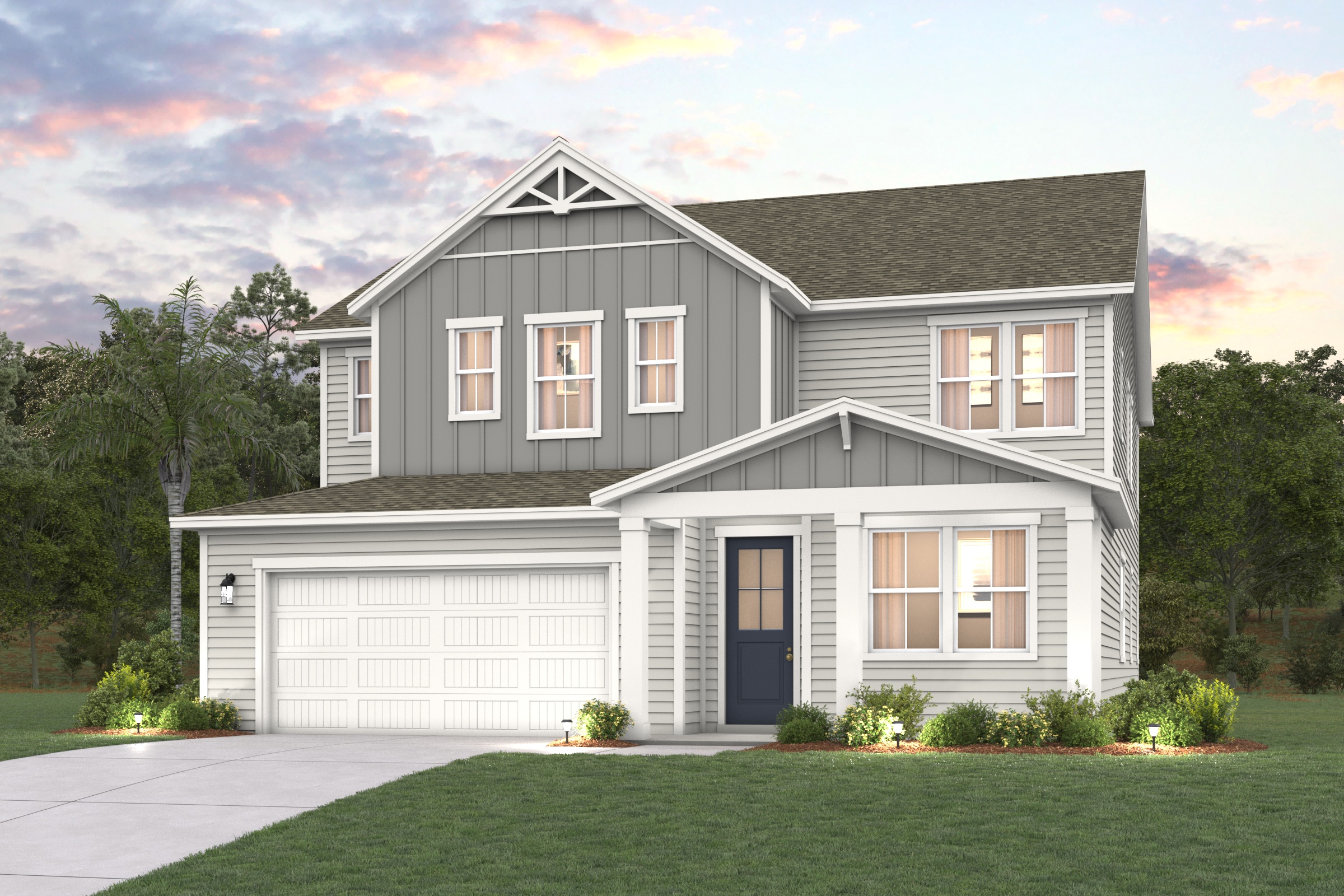 A house with a garage.