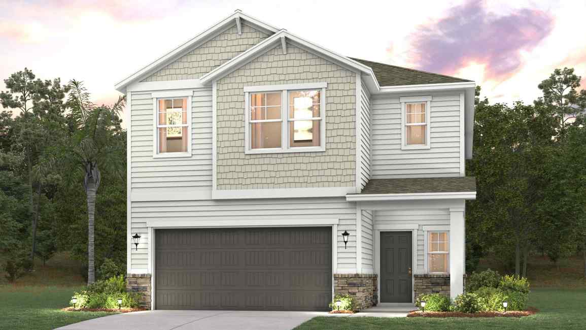 A house with a garage.