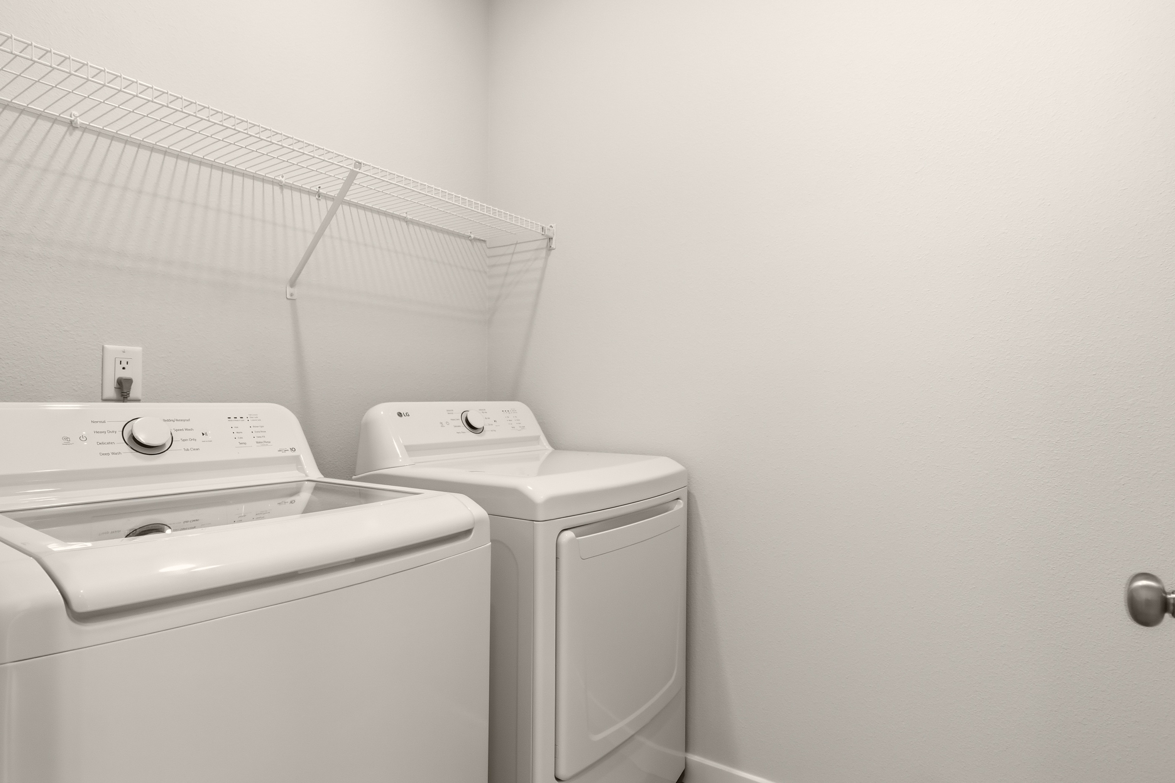 A washing machine and dryer.