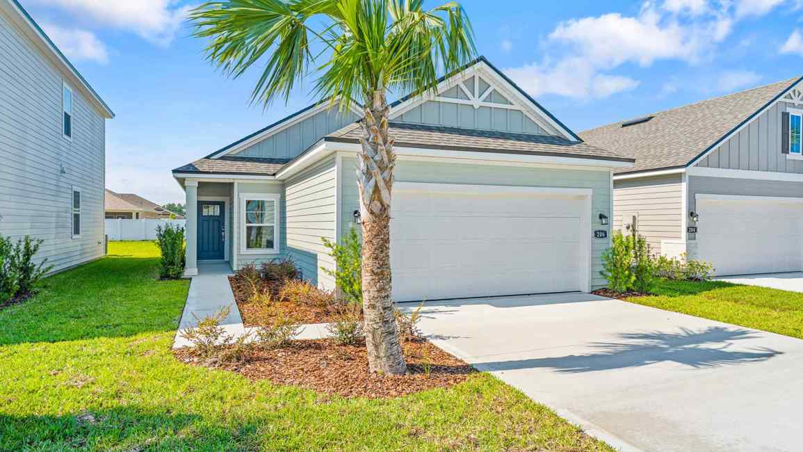 Front Exterior from Right Angle of Lot 19 Cedar II at Camden Woods in Kingsland, GA