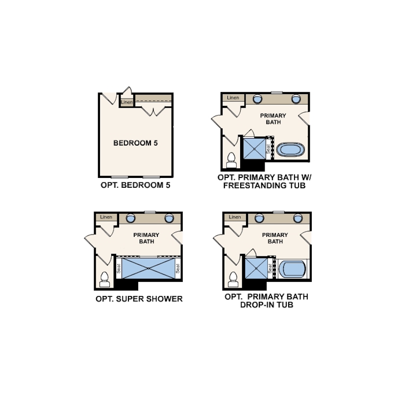 Grey Birch floor plan, second floor options