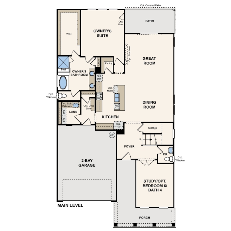 The Silver Maple first floor plan at Concourse Crossing by Century Communities