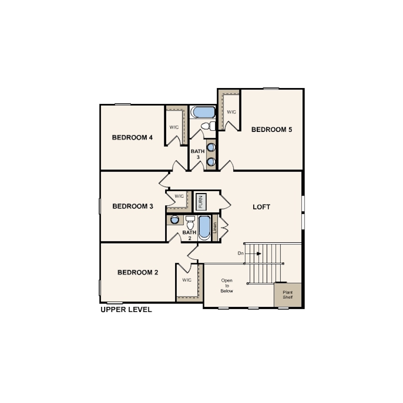 The Silver Maple second floor plan at Concourse Crossing by Century Communities
