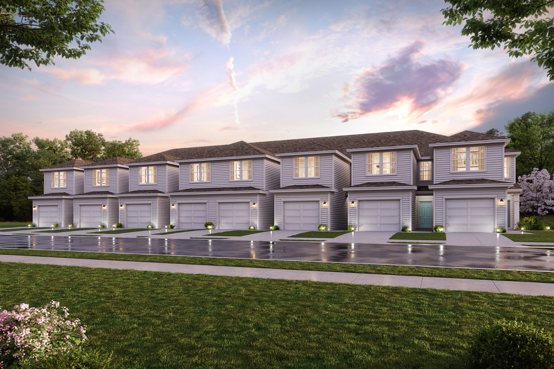 A large house with a driveway.