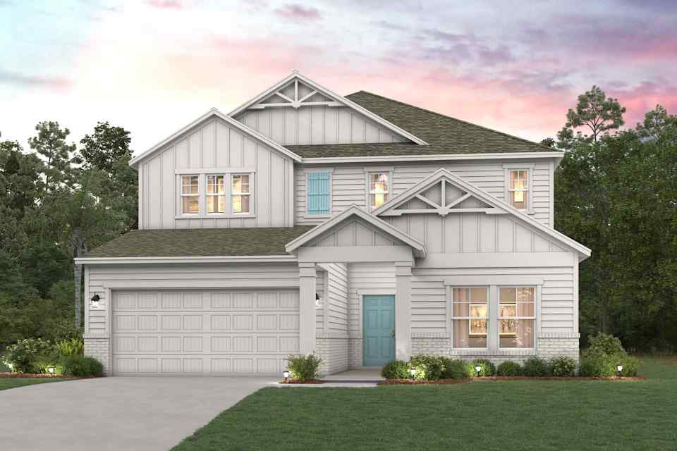 A house with a garage.