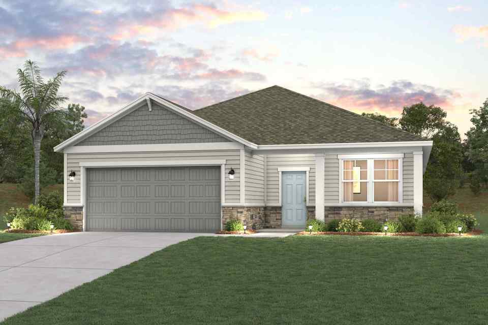 A house with a garage.
