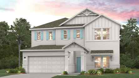 A house with a garage.