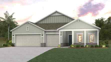 A house with a garage.