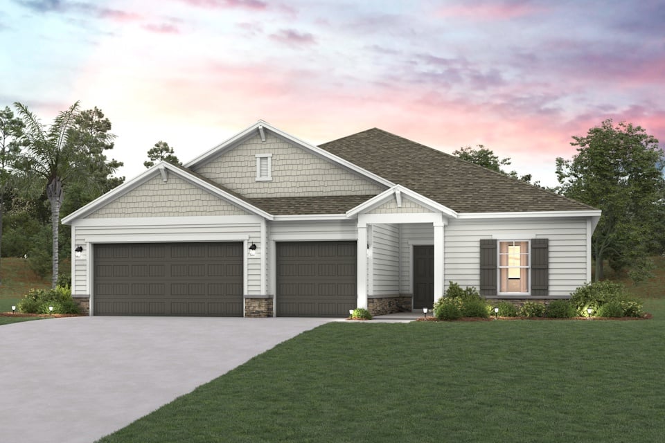 A house with a garage.