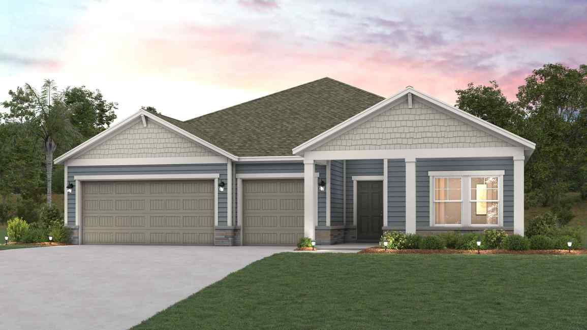 Kenai Floor Plan Exterior Elevation C31 at NorthShore in Kingsland, GA