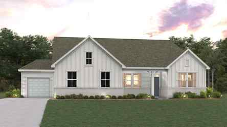 A house with a lawn in front.