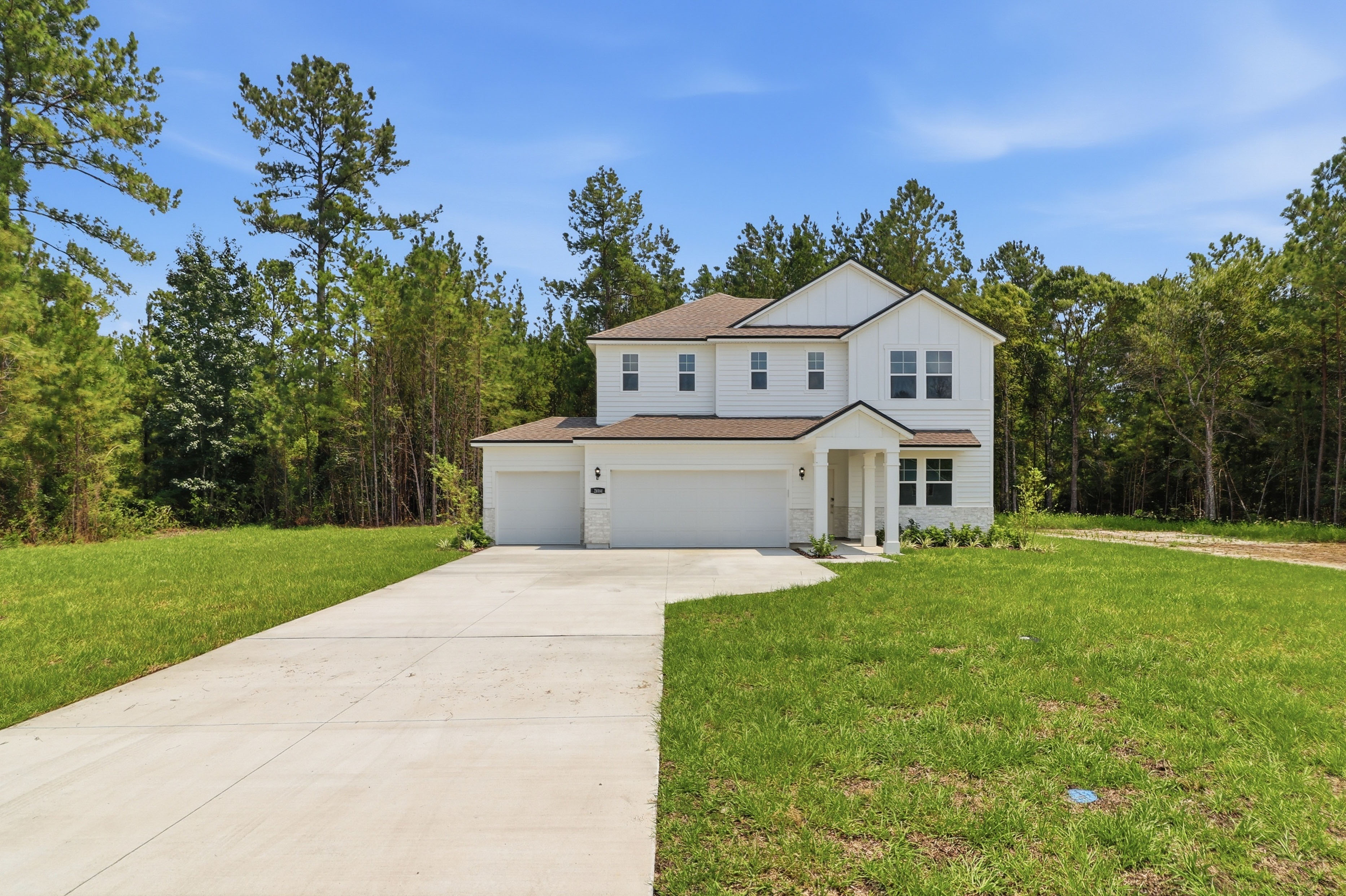 A house with a driveway.
