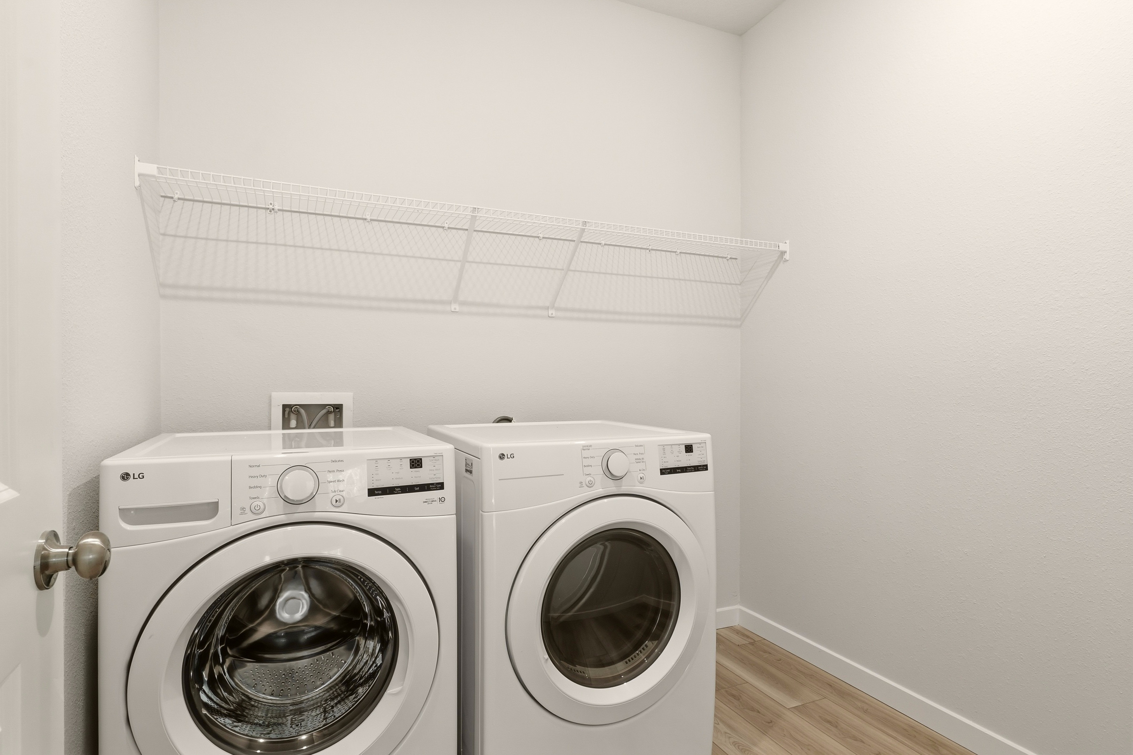 A washing machine and dryer.