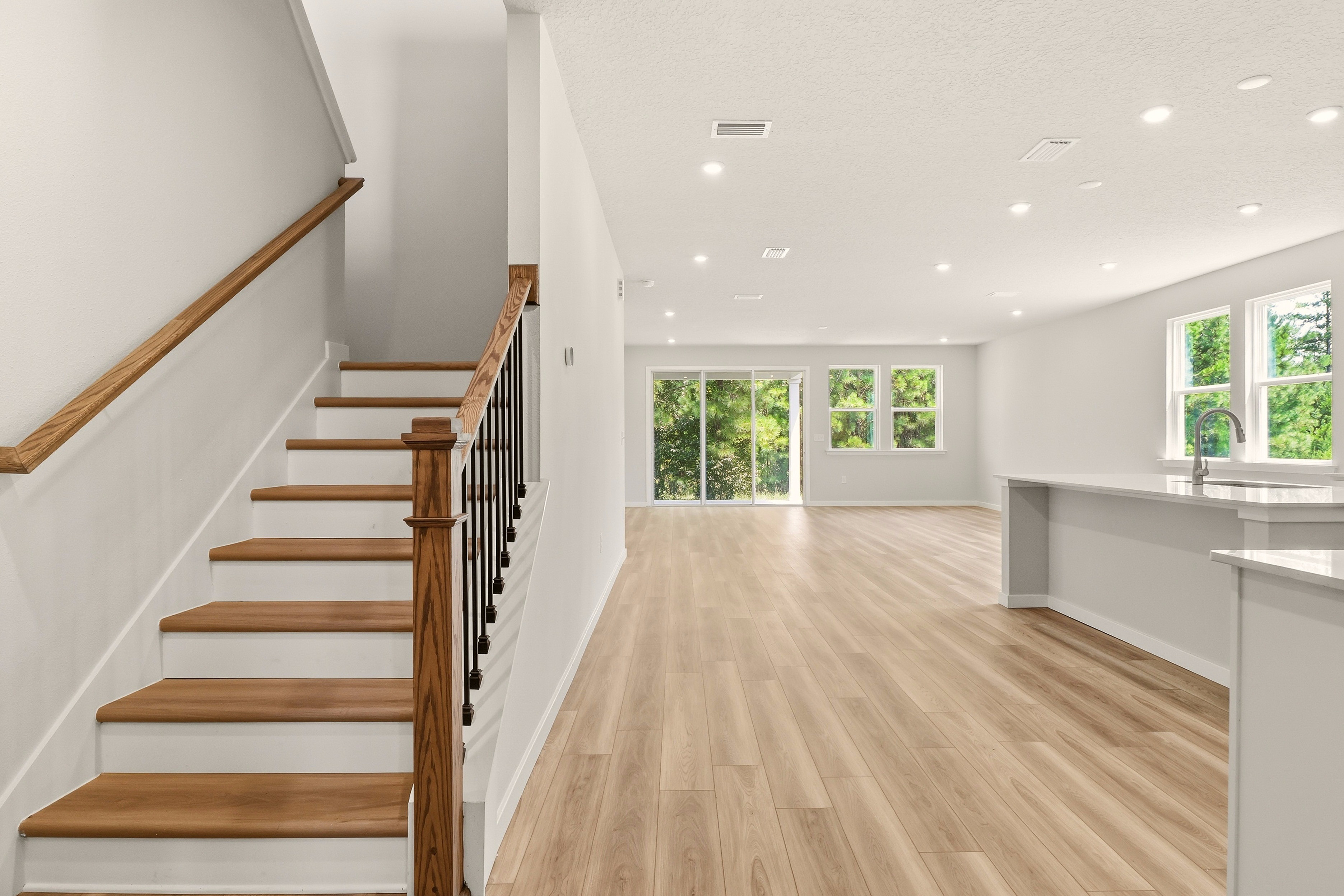 A staircase in a house.