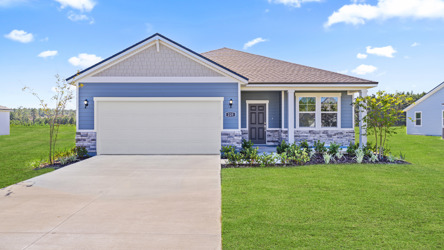 A house with a garage.