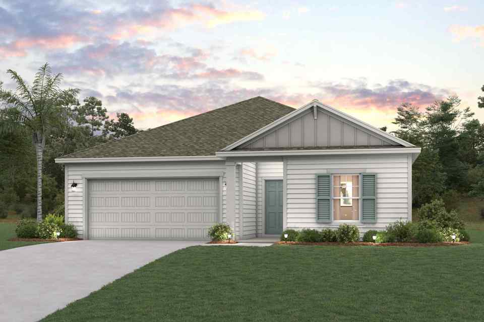 A house with a garage.