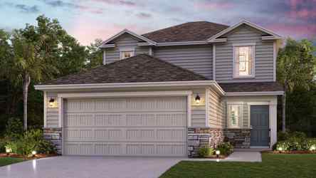 A house with a garage.