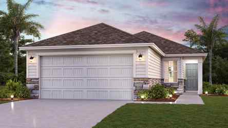 A house with a driveway.