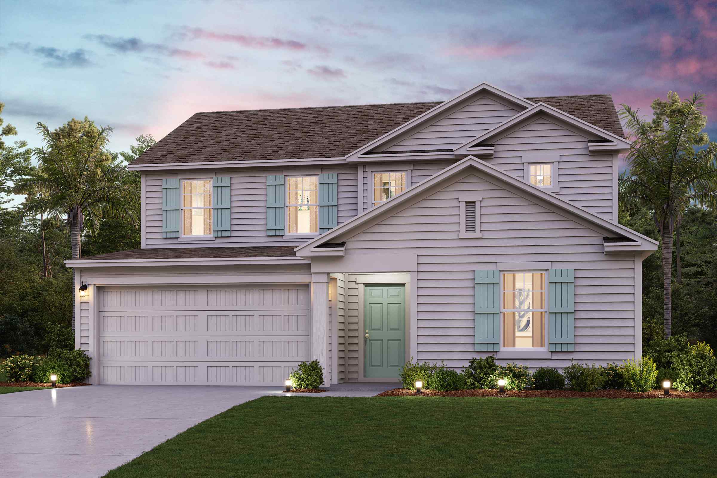 A house with a garage.