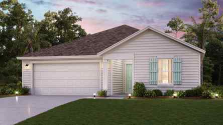 A house with a lawn.