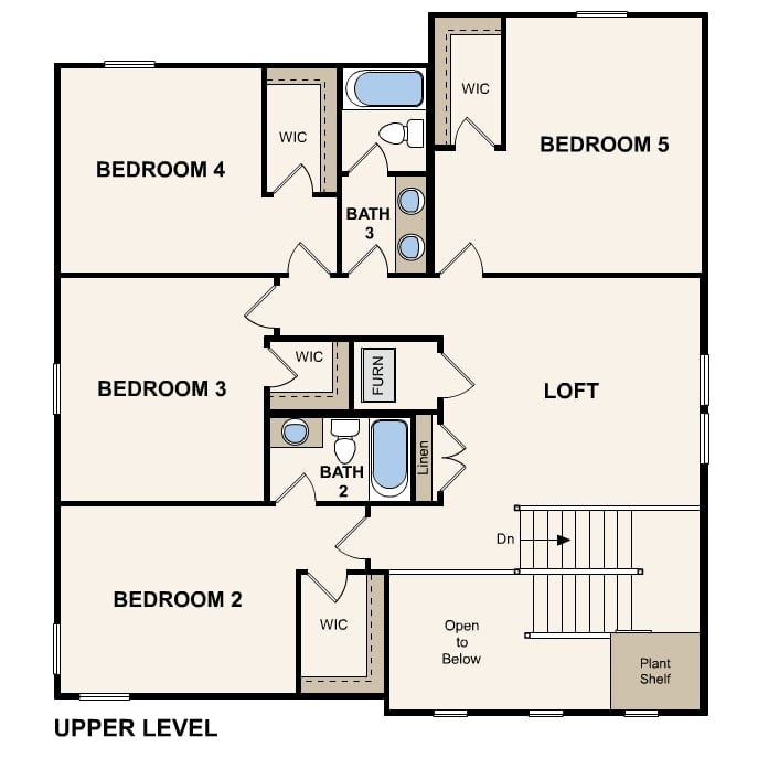 Second Level Floor Plan of Silver Maple