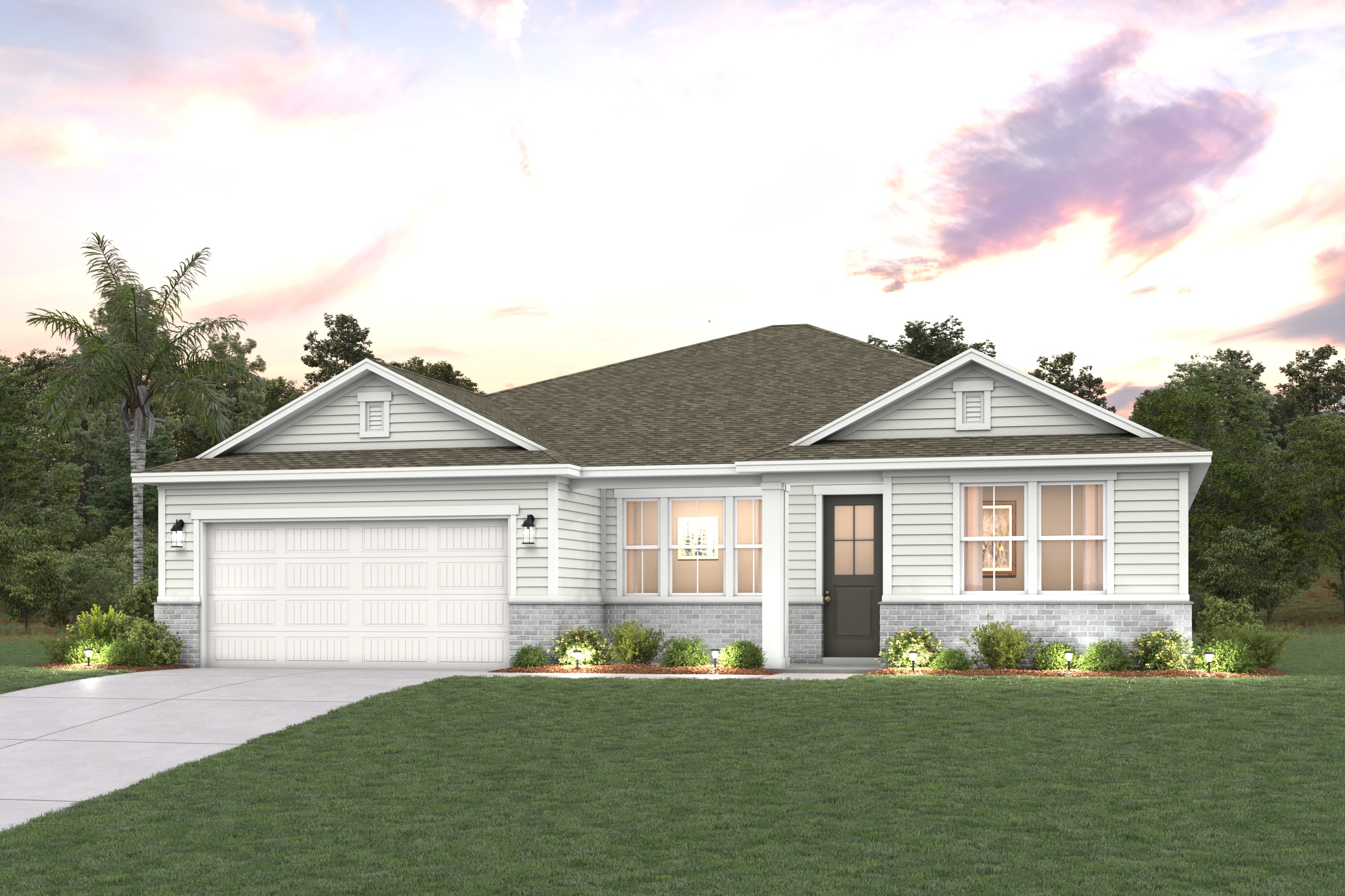 A house with a garage.