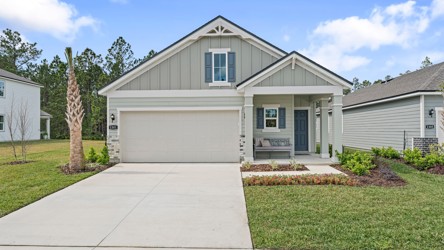A house with a garage.