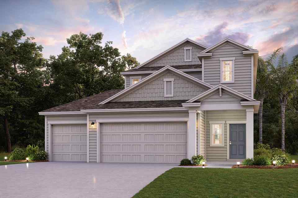 A house with a garage.