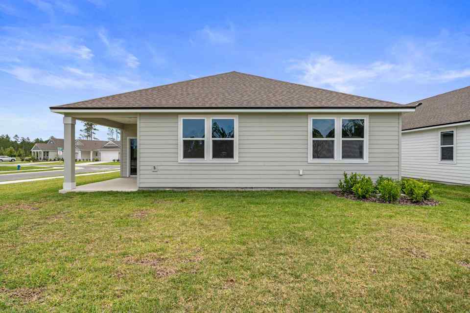 Palmetto Floorplan Lot 60 Backyard at Seminole Palms in Palm Coast