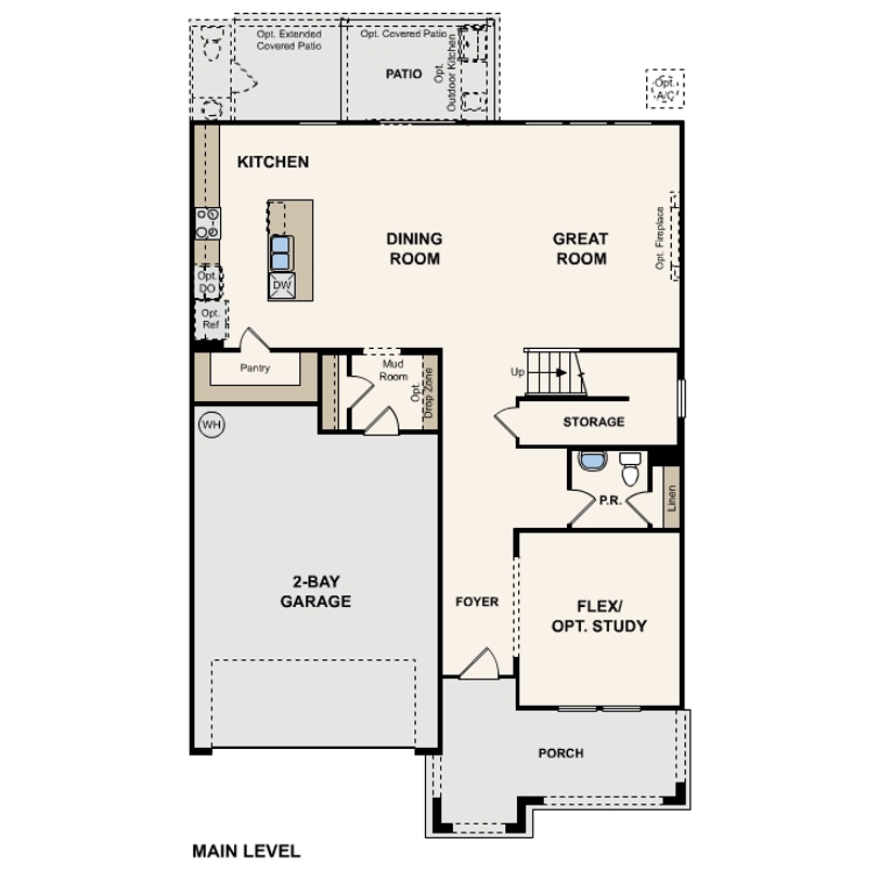 Grey Birch first floor plan at Tierra Chase by Century Communities