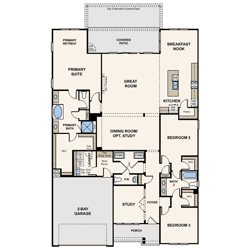 River Birch first floor plan at Tierra Chase by Century Communities