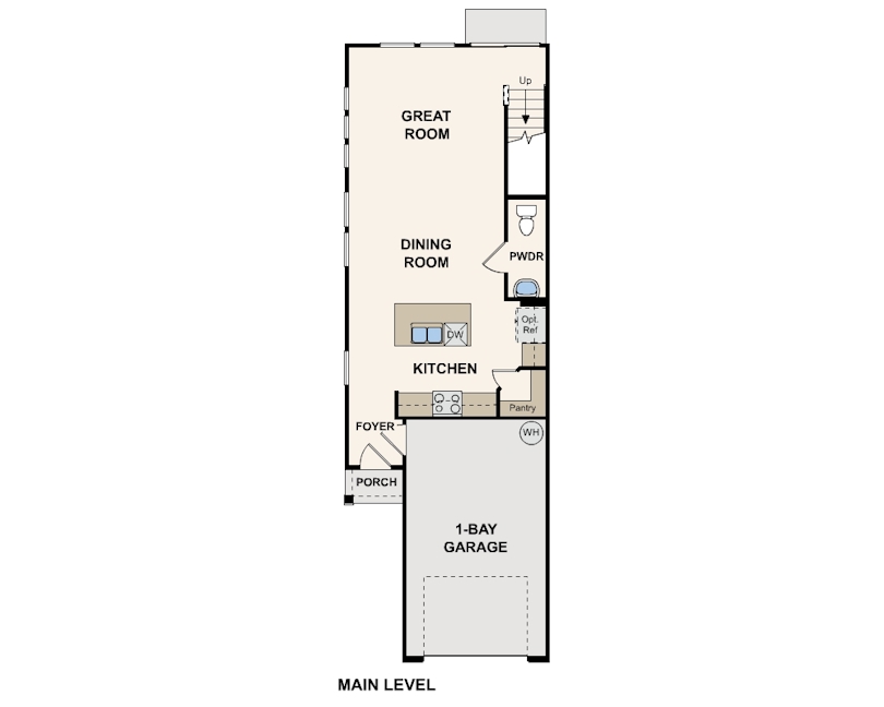 Floor 1 for Crescent floor plan at The Villas at Bishop Oaks in Jacksonville Florida
