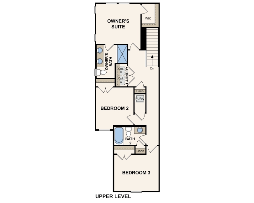 Floor 2 for Crescent floor plan at The Villas at Bishop Oaks in Jacksonville Florida